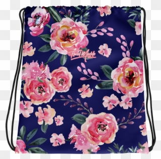 Floral Kiss Drawstring Bag - Bag Clipart