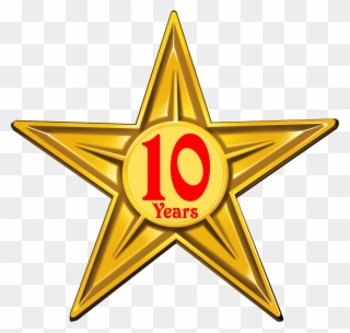 Barnstar Of Ten Year Diligence - Gold Clipart Stars - Png Download