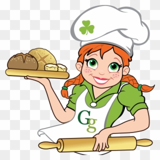 Gaelic Girl Goodies - Girl Baking Bread Clipart - Png Download