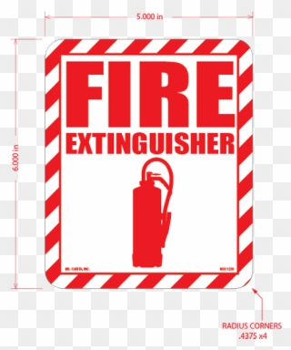 Fire Extinguisher Styrene Sign - Door Signs Clipart