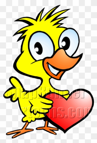 Chicken Holding Heart Mascot Logo - Chicken With Heart Clipart