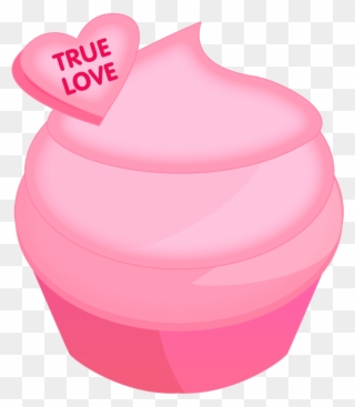 Pink Cupcake Clipart For Valentines Day - Cupcake Valentine Day Clip Art - Png Download