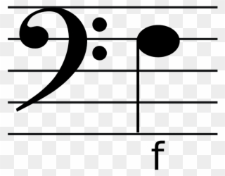 Clef Note Clipart Bass Clef - F On Bass Clef - Png Download