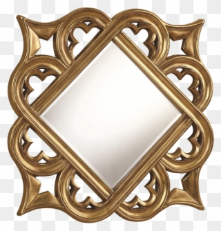 Golden Mirror Frame Free Png Image - Diamond Shape Photo Frame Clipart