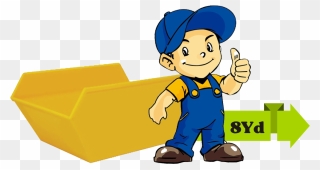 8 Yard Skip - Thumbs Up Cartoon Png Clipart