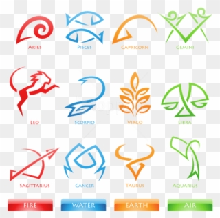 Free Png Download Colourful Zodiac Signs Set Large - 19 June Star Sign Clipart