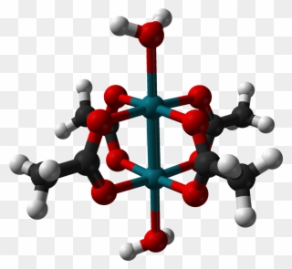 Rhodium Acetate Hydrate Dimer From Xtal 1971 3d Balls - Chromium Ii Acetate Hydrate Structure Clipart