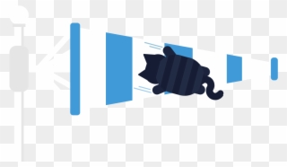 A Cat Holding Onto A Wind Sock During A Storm - Illustration Clipart