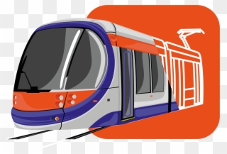 Tram Clipart Train Coach - Train - Png Download