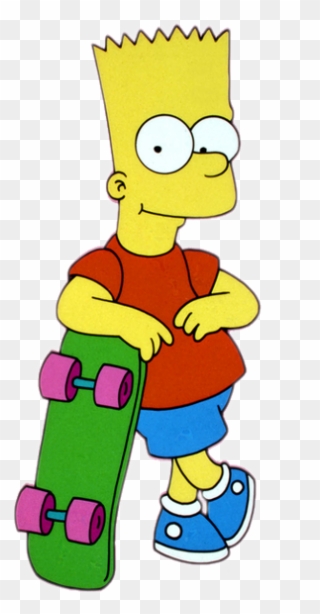 Simpsons - Bart Simpson With Skateboard Clipart