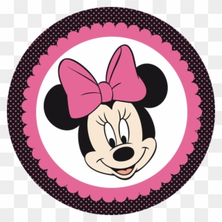 Minnie Rosa Y Negro - Minnie Mouse Circle Frame Clipart