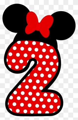 Números A Lo Minnie En Rojo - Numero 2 Minnie Vermelha Clipart