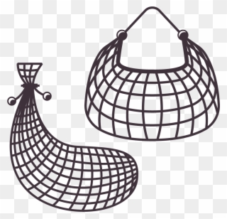 Fish Trap Clipart - Fish Net Clipart Black And White - Png Download