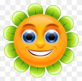 Clipart - Smiling Flower Clipart - Png Download