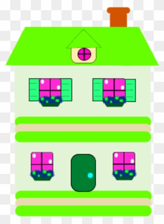 Simple House With Two Stories - Color Clipart (#393792) - PinClipart