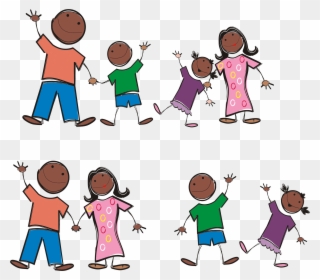 Clipart - Stick Figure Family Free - Png Download