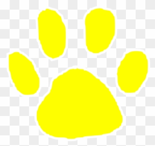 Black And Yellow Paw Print Clipart