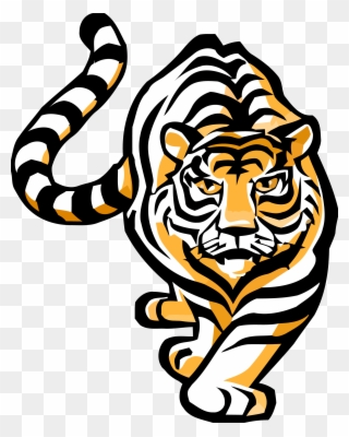 J P Case Middle School Tiger Williston - Black And Gold Tigers Clipart
