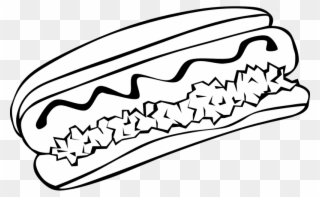 Hot Dogs Clipart Outline - Hot Dog Outline Png Transparent Png