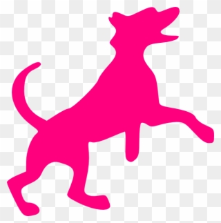 Pink Dog Cliparts - Jumping Dog Embroidery Design - Png Download