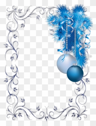 Tarjeta De Navidad Con Foto Encadrement, Lettre De - Christmas Frame Png Blue Clipart