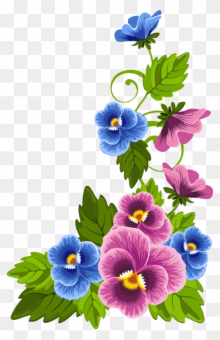 Floral Theme - Pansies Clipart - Png Download