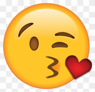 Download Blow Kiss Emoji - Kiss Heart Emoji Png Clipart