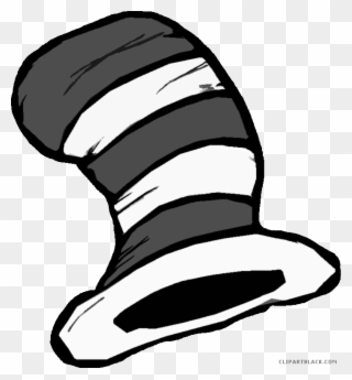 The Cat In The Hat Clipart - Cat In The Hat Hat Black And White - Png Download
