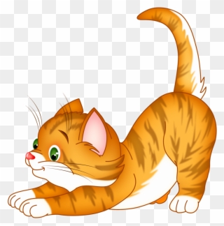 Кроссворд № - Cat Stretch Clip Art - Png Download