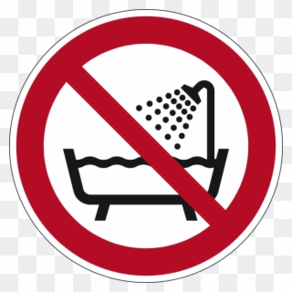 Verbot, Dieses Gerät In Der Badewanne, Dusche Oder - Do Not Use Water Sign Clipart