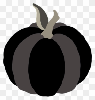 Free Halloween Autumn Fall Thanksgiving Clip Art - Black Pumpkin Clip Art - Png Download