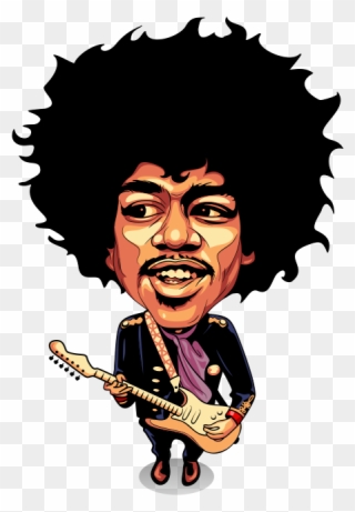 Caricature Clipart Beyonce - Jimi Hendrix Cartoon - Png Download