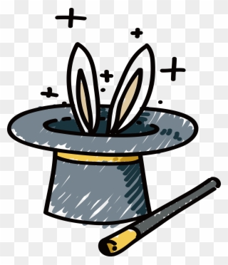Hat Magic Rabbit Cartoon - Magic Rabbit Cartoon Png Clipart