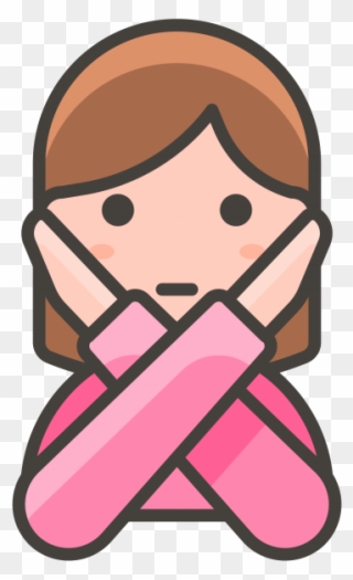 Woman Gesturing No Emoji - ไอคอน ผู้หญิง Png Clipart