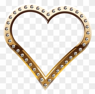 Free Png Download Heart Border Gold Clipart Png Photo - Gold Heart Border Png Transparent Png
