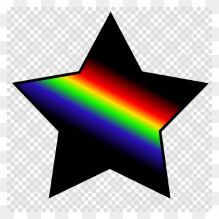 Rainbow Star With Black Clipart Clip Art - Black Star With No Background - Png Download