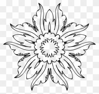 Clipart - Black Eyed Susan Clip Art Black And White - Png Download