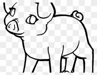 Drawn Pig Piglet - Pig Line Art Png Clipart