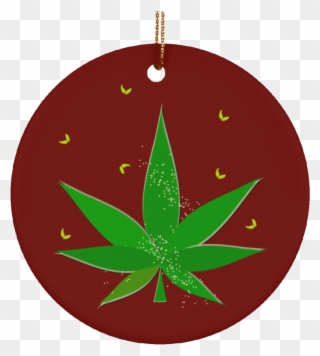 Marijuana Christmas - Circle Clipart