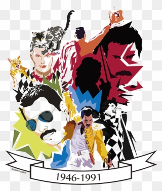 Pixel Monster Diseño - Freddie Mercury Tshirt Design Clipart
