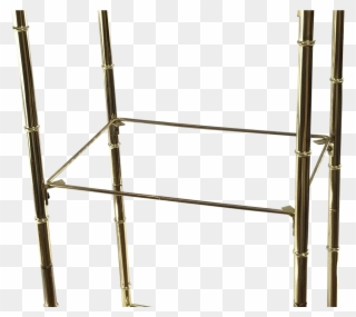 Hollywood Regency Faux Bamboo Arch Shaped Brass Etagere - Table Clipart