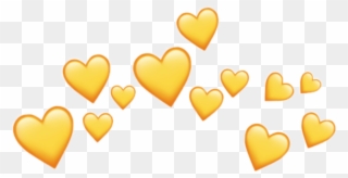 #hearts #yellow #yellowaesthetic #yellowheart #love - Yellow Heart Emoji Crown Clipart