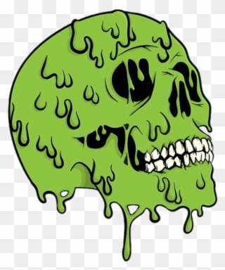 #skull #zombie #toxic #urban #cool #art #green #colors - Slime Skull Clipart