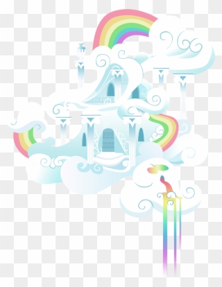 Cloud Clipart House - Rainbow Dash Cloud Castle - Png Download