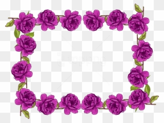 Free Png Purple Border Frame Png - Rose Flower Border Design Clipart