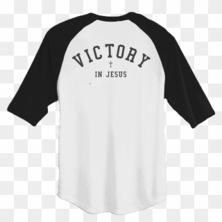 "victory In Jesus" Baseball Tee In Black & White - Active Shirt Clipart