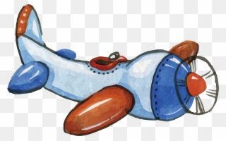 Airplane Clipart Watercolor - Airplane - Png Download
