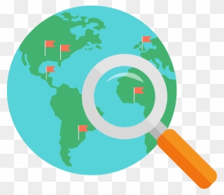 Earth Clipart Magnifying Glass - Vector Graphics - Png Download