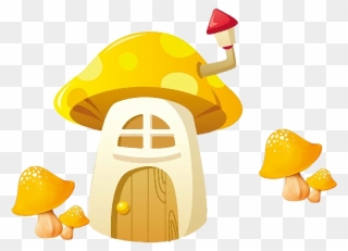 Clip Art Yellow Cartoon Mushroom House Transprent Ⓒ - Детский Фон - Png Download