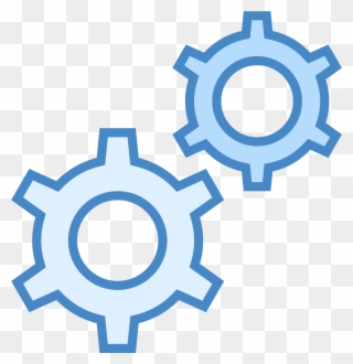 In This Icon There Are Two Cogs Aligned Diagonally - Setting Vector Clipart